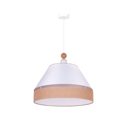 Duolla - Luster na sajli AVIGNON 1xE27/15W/230V prečnik 50 cm bela/smeđa