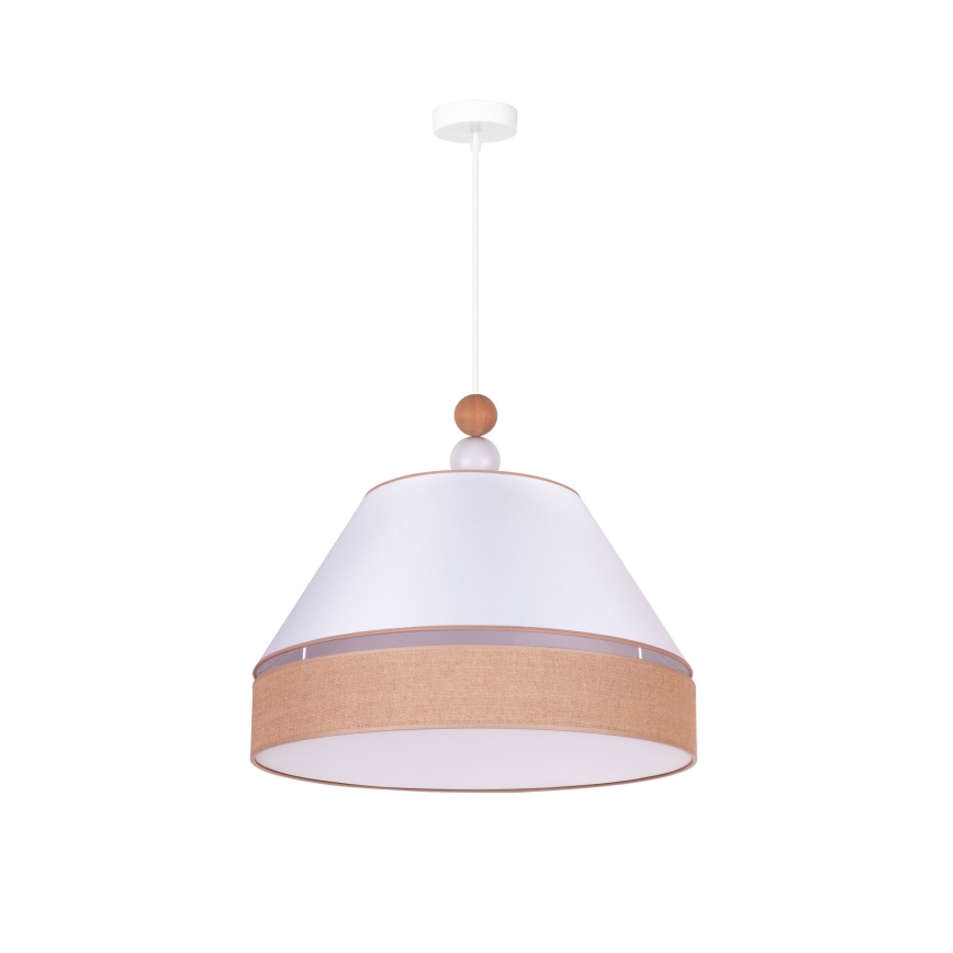 Duolla - Luster na sajli AVIGNON 1xE27/15W/230V prečnik 50 cm bela/smeđa