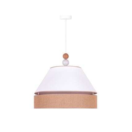 Duolla - Luster na sajli AVIGNON 1xE27/15W/230V prečnik 50 cm bela/smeđa