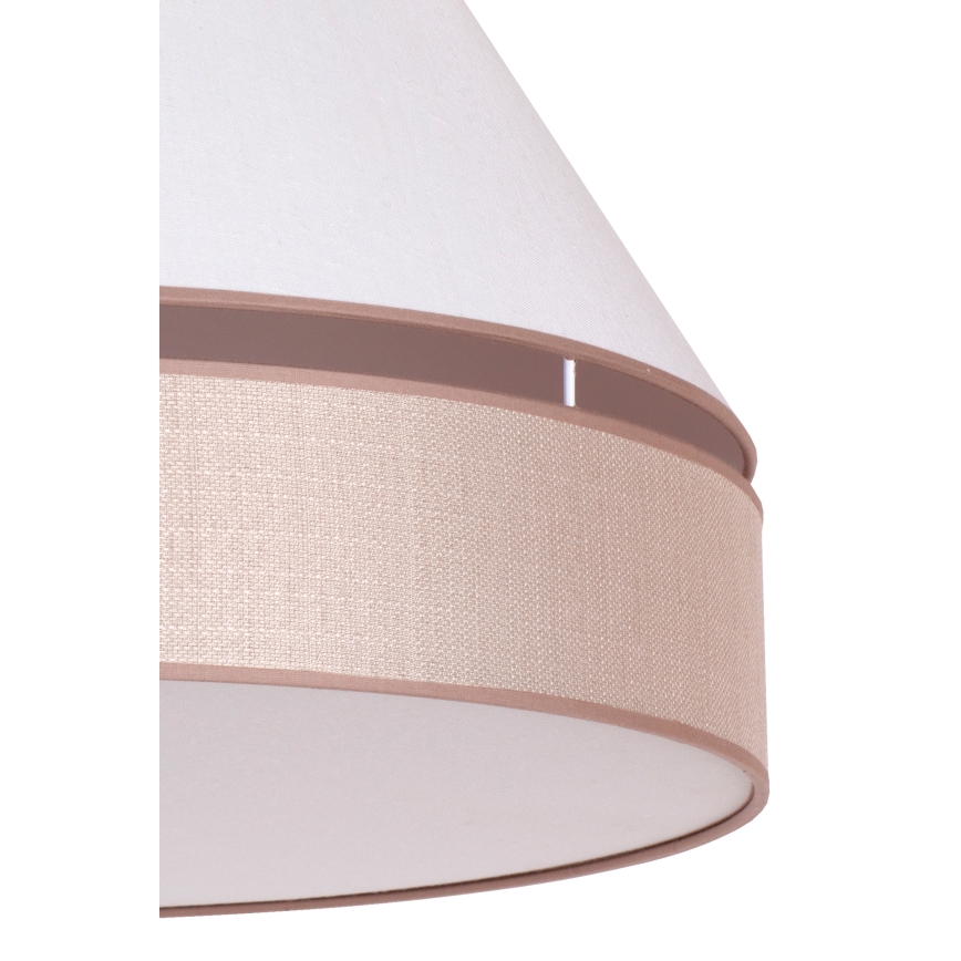 Duolla - Luster na sajli AVIGNON 1xE27/15W/230V, prečnik 60 cm, bela/bež