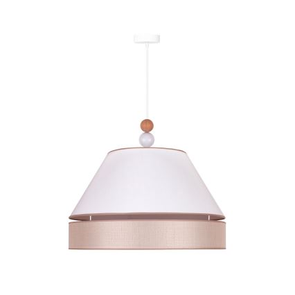 Duolla - Luster na sajli AVIGNON 1xE27/15W/230V, prečnik 60 cm, bela/bež