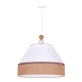 Duolla - luster na sajli AVIGNON 1xE27/15W/230V prečnik 60 cm bela/braon