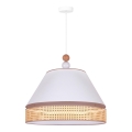 Duolla - Luster na sajli AVIGNON 1xE27/15W/230V prečnik 60 cm bela/ratan