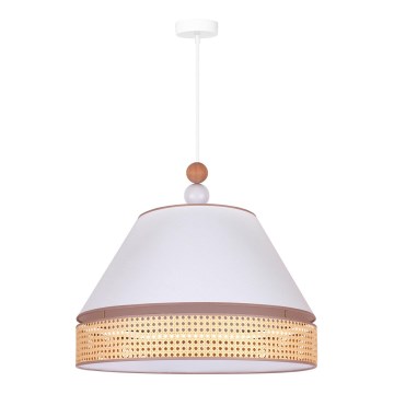 Duolla - Luster na sajli AVIGNON 1xE27/15W/230V prečnik 60 cm bela/ratan