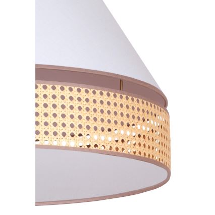 Duolla - Luster na sajli AVIGNON 1xE27/15W/230V prečnik 60 cm bela/ratan