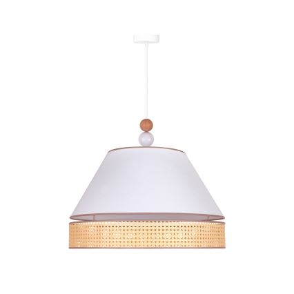 Duolla - Luster na sajli AVIGNON 1xE27/15W/230V prečnik 60 cm bela/ratan