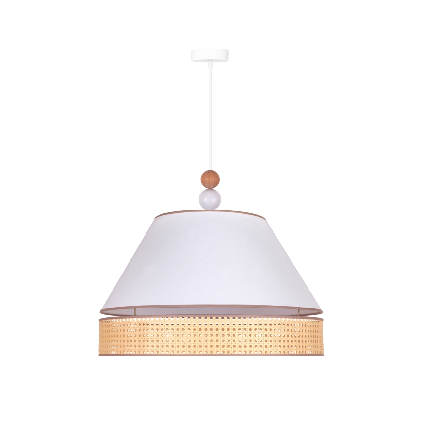 Duolla - Luster na sajli AVIGNON 1xE27/15W/230V prečnik 60 cm bela/ratan