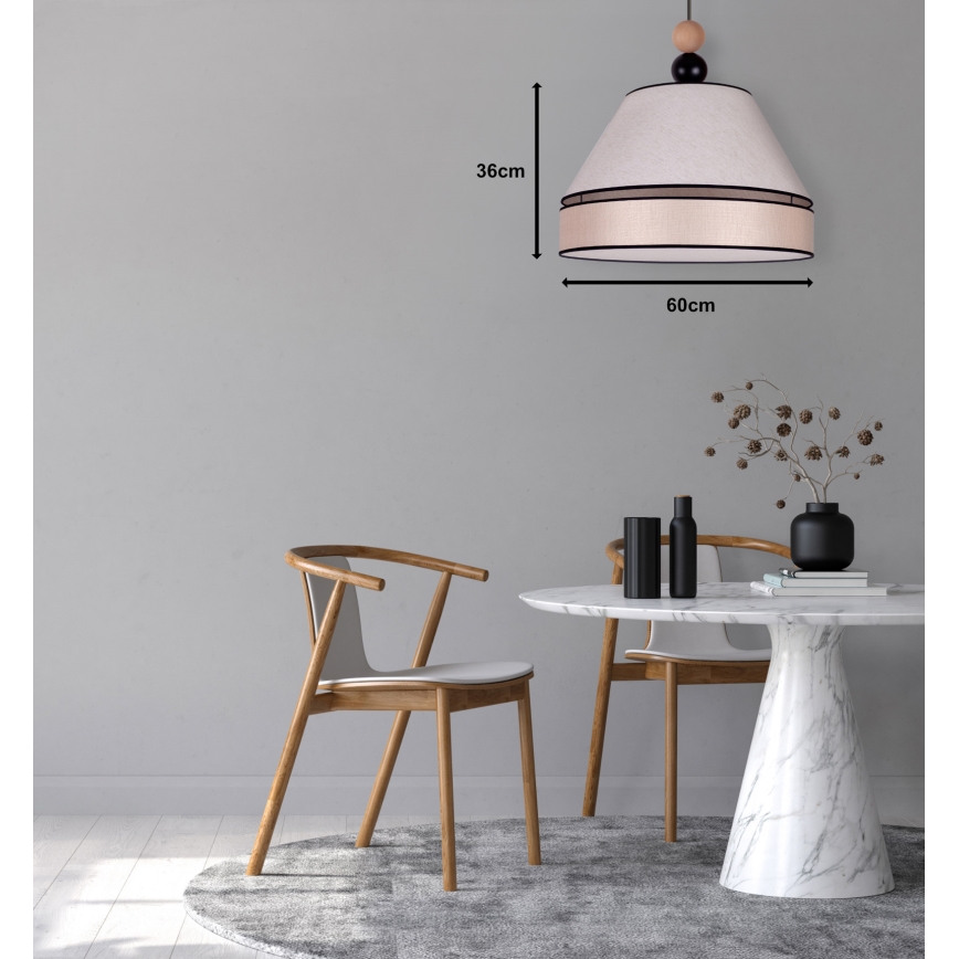 Duolla - Luster na sajli AVIGNON 1xE27/15W/230V prečnik 60 cm bež