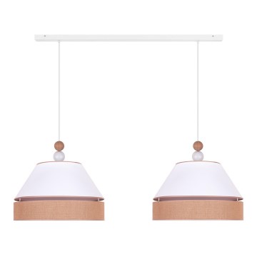 Duolla - Luster na sajli AVIGNON 2xE27/15W/230V bela/braon
