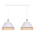 Duolla - Luster na sajli AVIGNON 2xE27/15W/230V bela/ratan