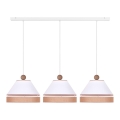 Duolla - Luster na sajli AVIGNON 3xE27/15W/230V bela/braon