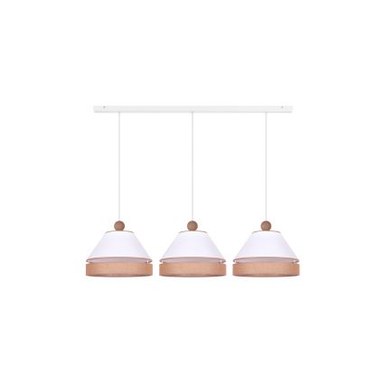 Duolla - Luster na sajli AVIGNON 3xE27/15W/230V bela/braon