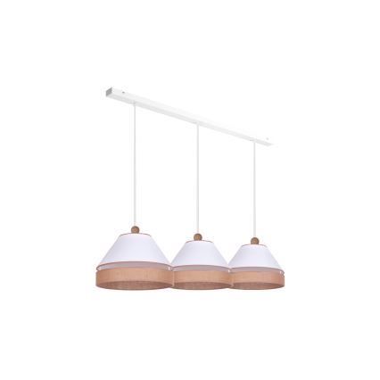 Duolla - Luster na sajli AVIGNON 3xE27/15W/230V bela/braon