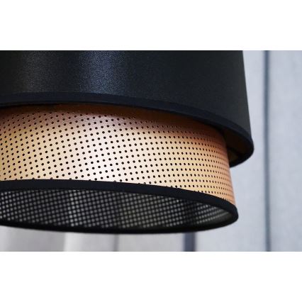 Duolla - Luster na sajli BELL SHINY 1xE27/15W/230V prečnik 25 cm crna/bakarna
