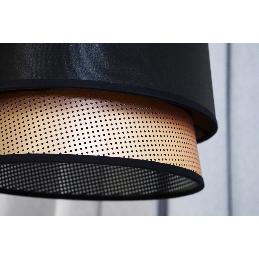 Duolla - Luster na sajli BELL SHINY 1xE27/15W/230V prečnik 25 cm crna/bakarna