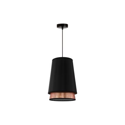 Duolla - Luster na sajli BELL SHINY 1xE27/15W/230V prečnik 25 cm crna/bakarna