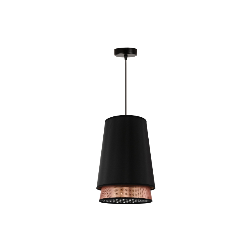 Duolla - Luster na sajli BELL SHINY 1xE27/15W/230V prečnik 25 cm crna/bakarna