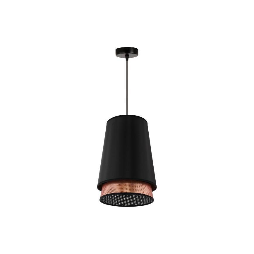 Duolla - Luster na sajli BELL SHINY 1xE27/15W/230V prečnik 25 cm crna/bakarna