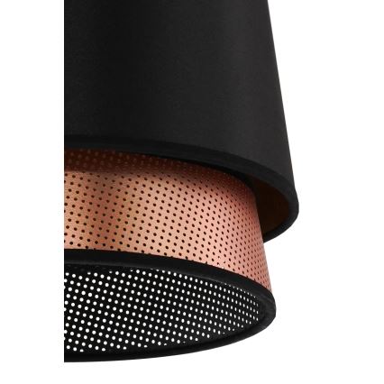 Duolla - Luster na sajli BELL SHINY 1xE27/15W/230V prečnik 25 cm crna/bakarna