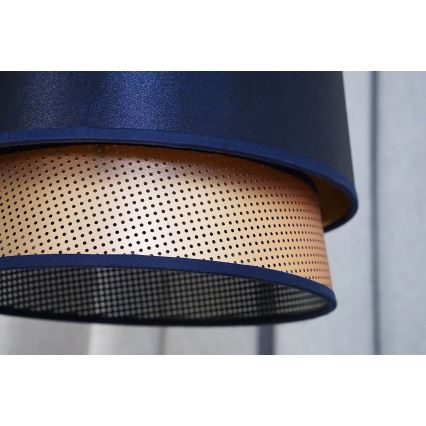 Duolla - Luster na sajli BELL SHINY 1xE27/15W/230V prečnik 25 cm plava/bakrena