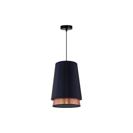Duolla - Luster na sajli BELL SHINY 1xE27/15W/230V prečnik 25 cm plava/bakrena