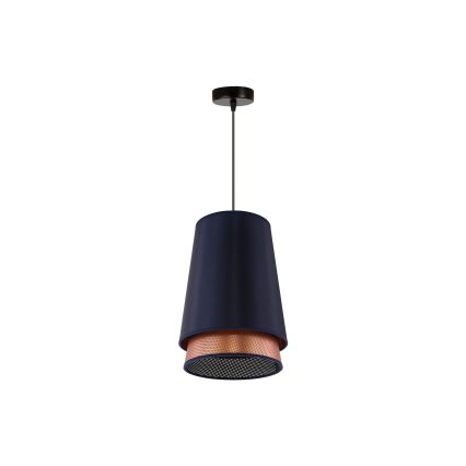 Duolla - Luster na sajli BELL SHINY 1xE27/15W/230V prečnik 25 cm plava/bakrena