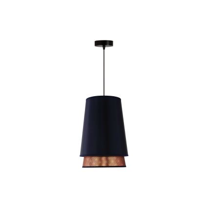 Duolla - Luster na sajli BELL SHINY 1xE27/15W/230V prečnik 25 cm plava/bakrena