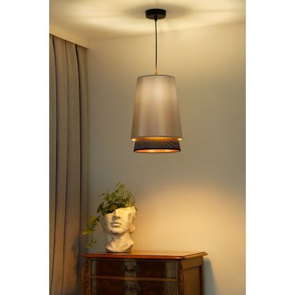 Duolla - Luster na sajli BELL SHINY 1xE27/15W/230V prečnik 25 cm srebrna/crna