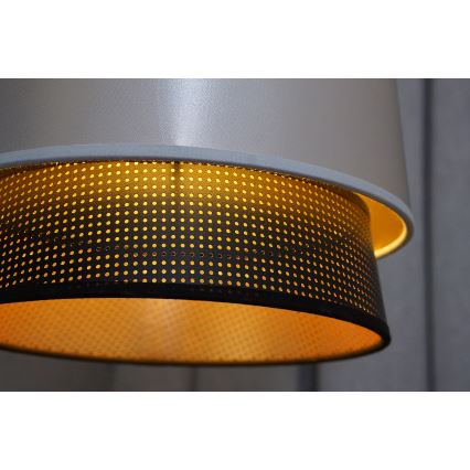 Duolla - Luster na sajli BELL SHINY 1xE27/15W/230V prečnik 25 cm srebrna/crna