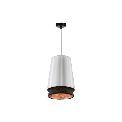 Duolla - Luster na sajli BELL SHINY 1xE27/15W/230V prečnik 25 cm srebrna/crna