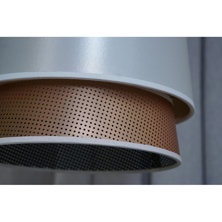 Duolla - Luster na sajli BELL SHINY 1xE27/15W/230V Ø 25 cm bela/bakrena