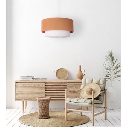 Duolla - Luster na sajli BOHO 1x E27/40W/230V, prečnik 45 cm, bež/bela
