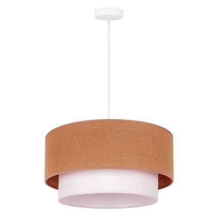 Duolla - Luster na sajli BOHO 1x E27/40W/230V, prečnik 45 cm, bež/bela