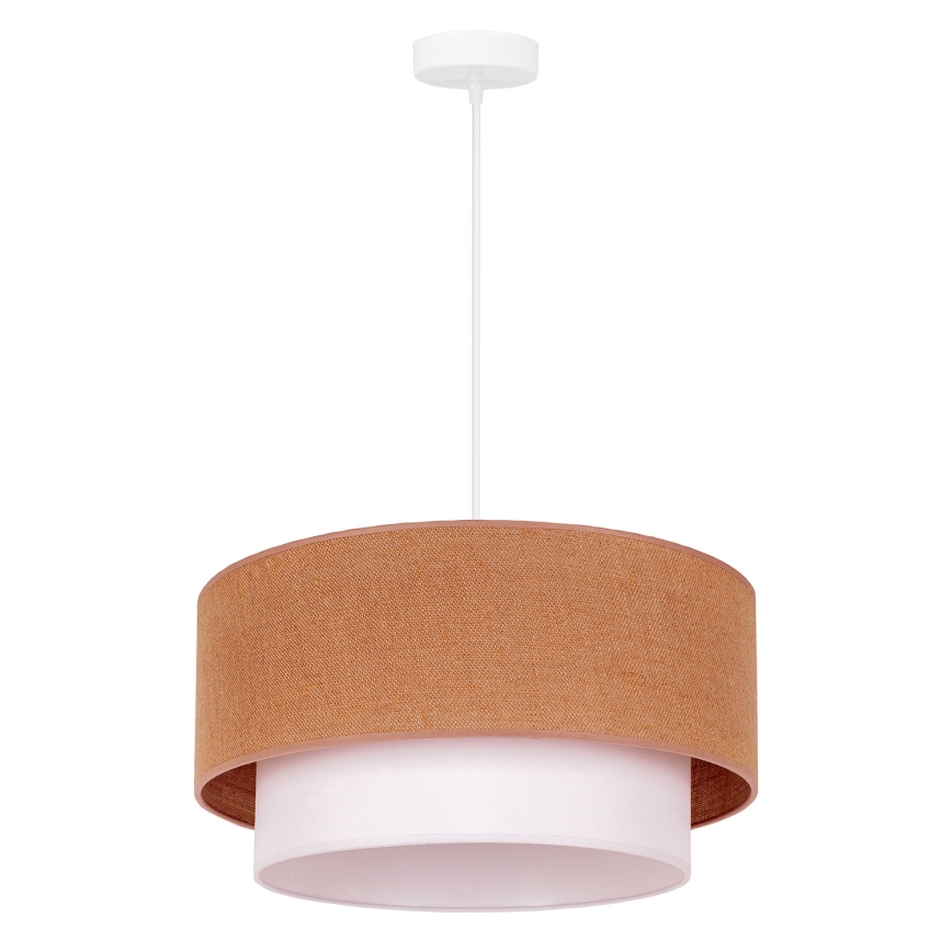 Duolla - Luster na sajli BOHO 1x E27/40W/230V, prečnik 45 cm, bež/bela