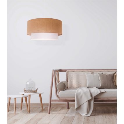 Duolla - Luster na sajli BOHO 1x E27/40W/230V, prečnik 45 cm, bež/bela
