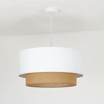 Duolla - Luster na sajli BOHO 1xE27/15W/230V prečnik 45 cm bela/smeđa