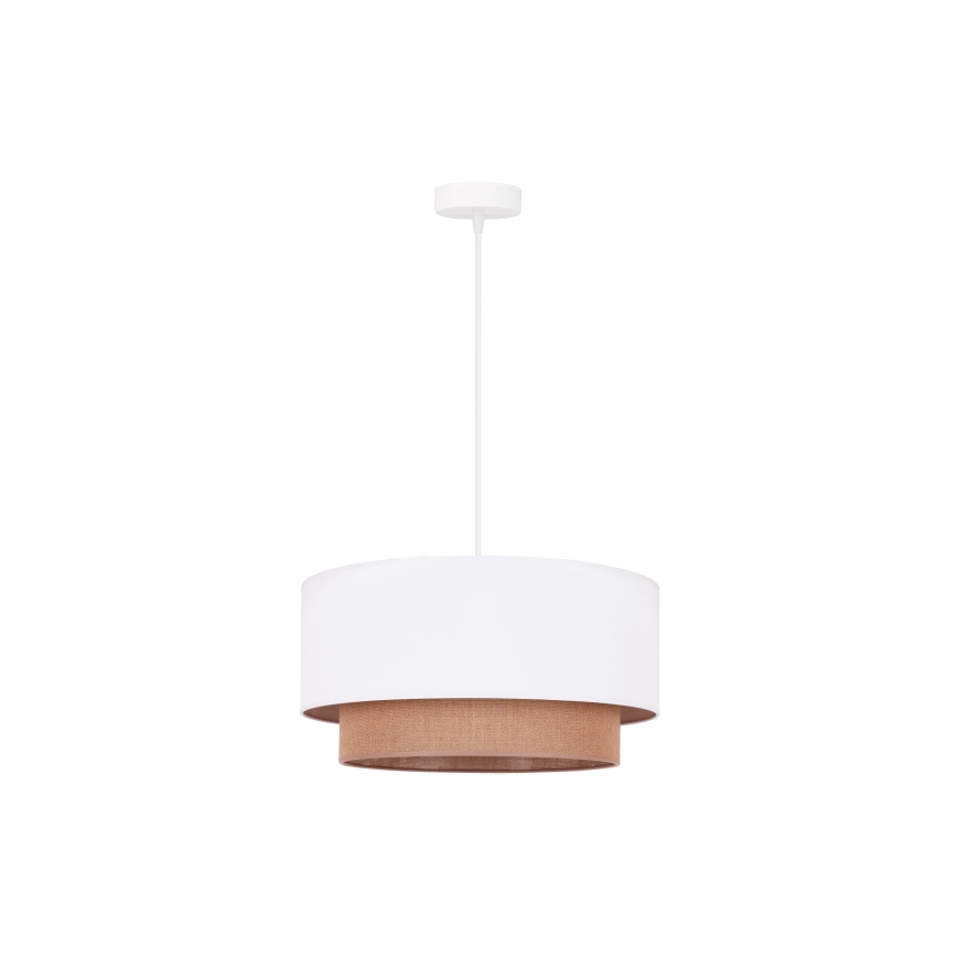 Duolla - Luster na sajli BOHO 1xE27/15W/230V prečnik 45 cm bela/smeđa