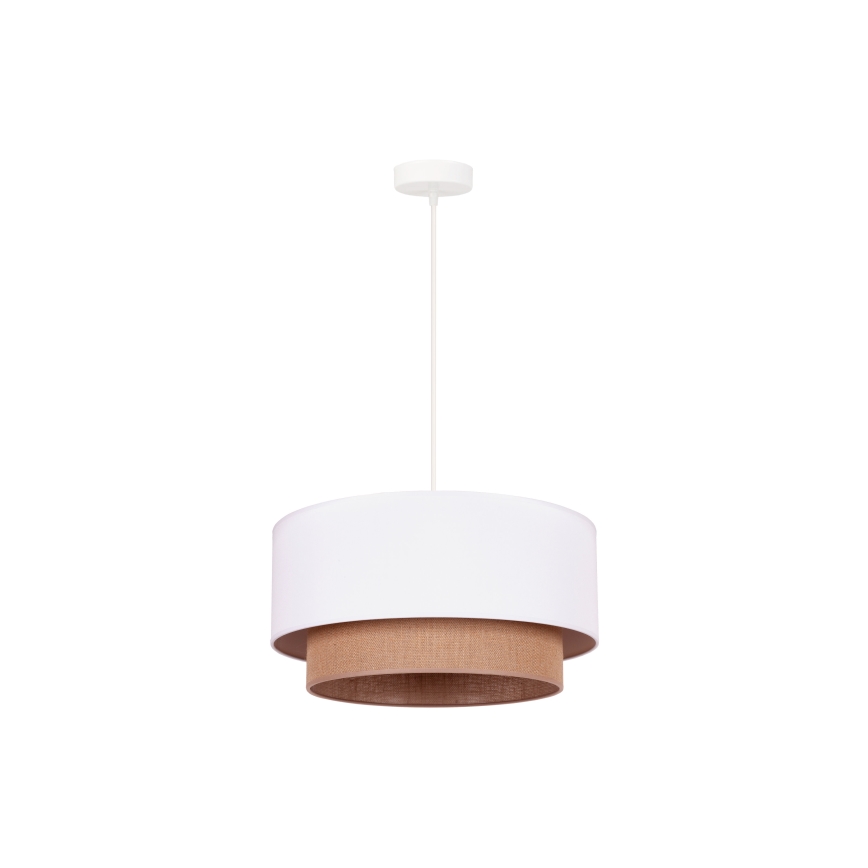 Duolla - Luster na sajli BOHO 1xE27/15W/230V prečnik 45 cm bela/smeđa