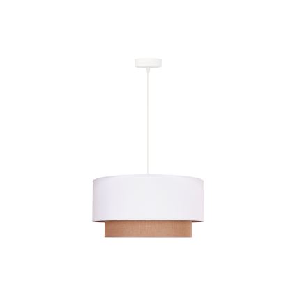Duolla - Luster na sajli BOHO 1xE27/15W/230V prečnik 45 cm bela/smeđa