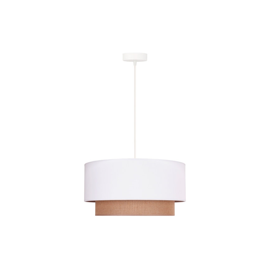 Duolla - Luster na sajli BOHO 1xE27/15W/230V prečnik 45 cm bela/smeđa