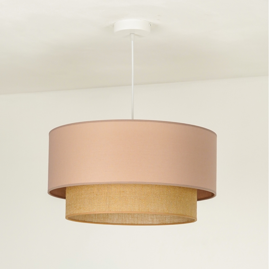 Duolla - Luster na sajli BOHO 1xE27/15W/230V prečnik 45 cm bež/braon