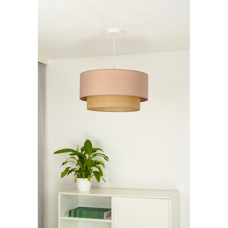 Duolla - Luster na sajli BOHO 1xE27/15W/230V prečnik 45 cm bež/braon
