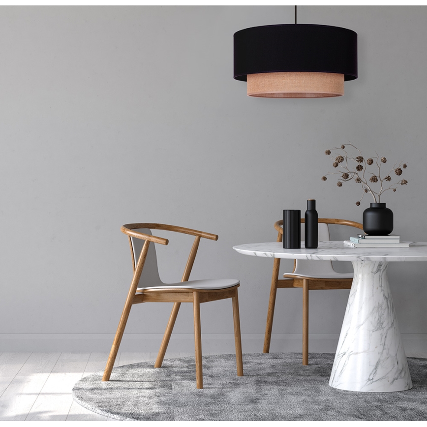 Duolla - Luster na sajli BOHO 1xE27/15W/230V prečnik 45 cm crna/braon
