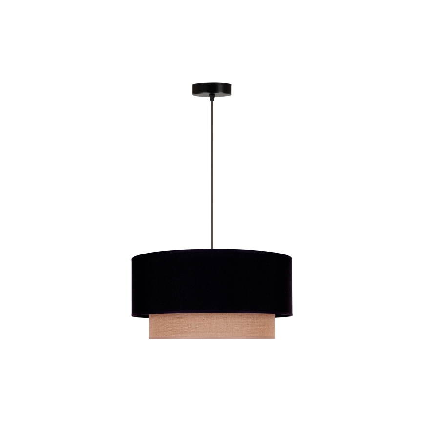 Duolla - Luster na sajli BOHO 1xE27/15W/230V prečnik 45 cm crna/braon