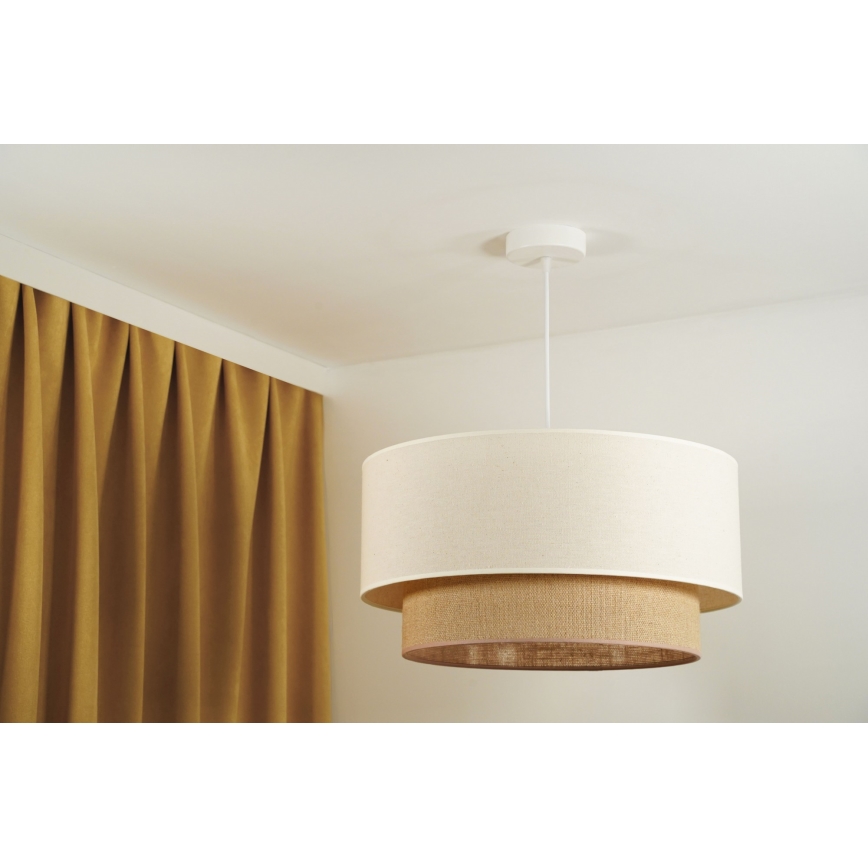Duolla - Luster na sajli BOHO 1xE27/15W/230V prečnika 60 cm bež/braon