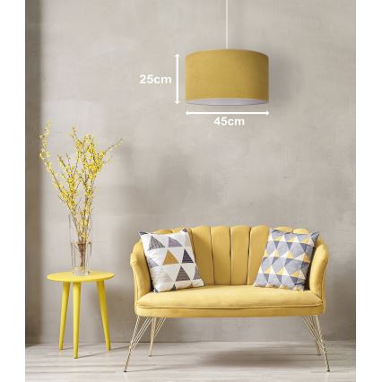 Duolla - Luster na sajli BRISTOL 1xE27/15W/230V prečnik 45 cm žuta/bela