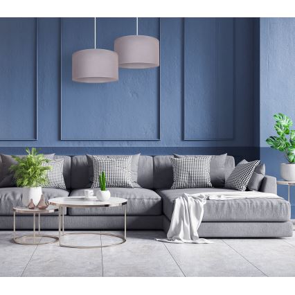 Duolla - Luster na sajli BRISTOL 1xE27/40W/230V, prečnik 45 cm, siva