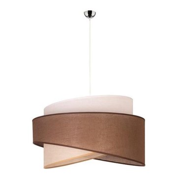 Duolla - Luster na sajli BROOKLYN 1xE27/40W/230V, prečnik 50 cm, braon/bež/bela