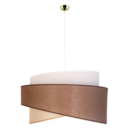 Duolla - Luster na sajli BROOKLYN 1xE27/40W/230V, prečnik 50 cm, braon/bež/bela