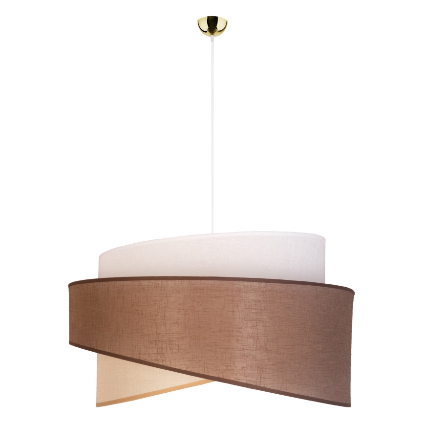 Duolla - Luster na sajli BROOKLYN 1xE27/40W/230V, prečnik 50 cm, braon/bež/bela
